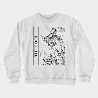 The Fool Tarot Card Black and White Crewneck Sweatshirt